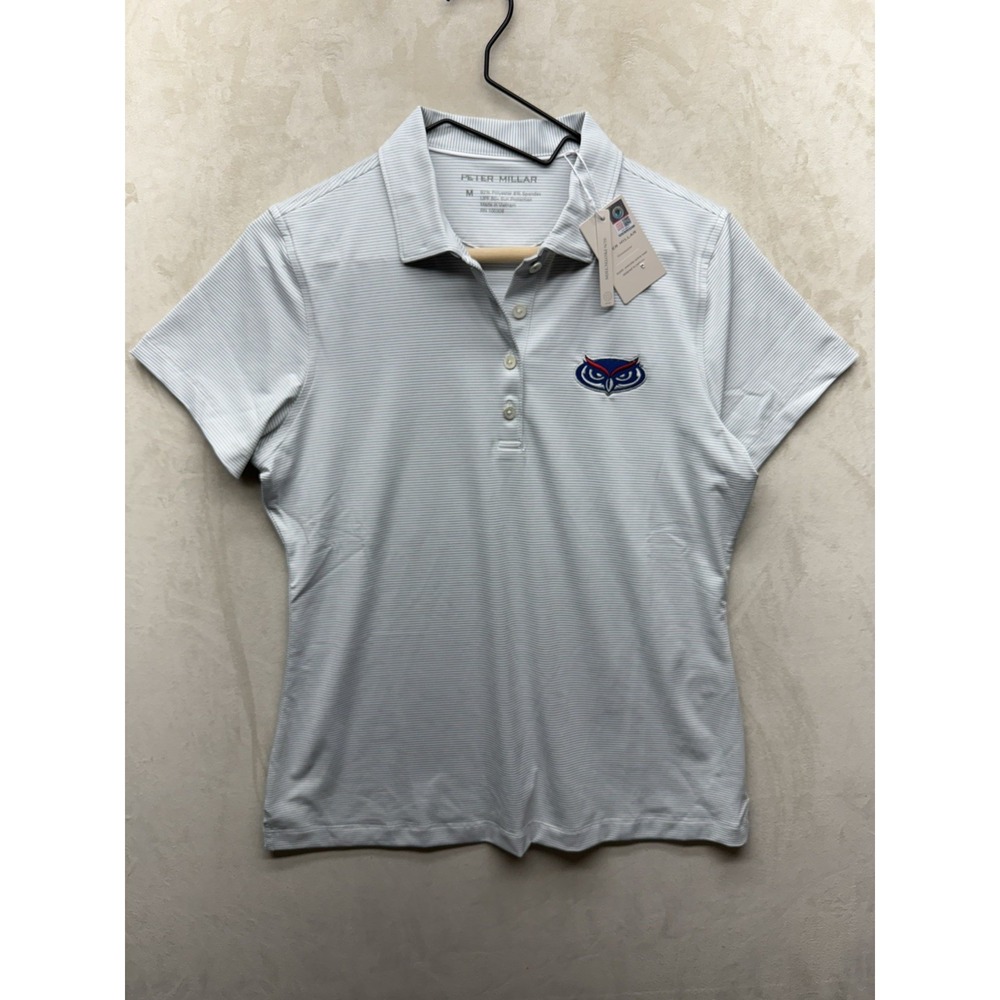 Peter Millar Atlantic Owls Shirt Womens Medium Jubilee Polo Whisper Florida NWT